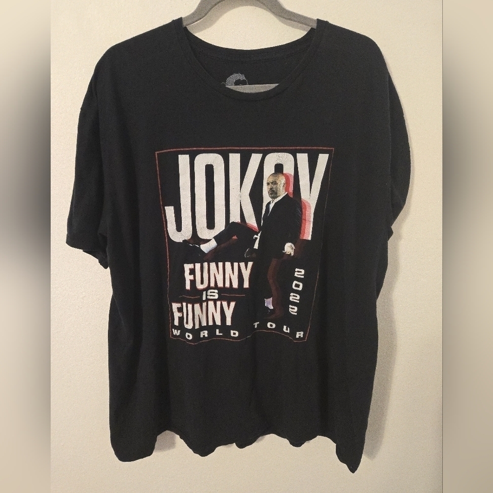 JO KOY Black T Shirt Funny Is Funny 2022 World Tour 2 Sided Tee Mens Size XXLle